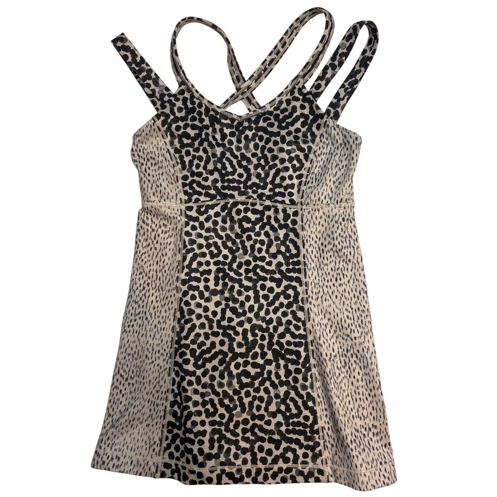 Lululemon Happy Strappy Animal Print Built-in Bra Tank Size 6